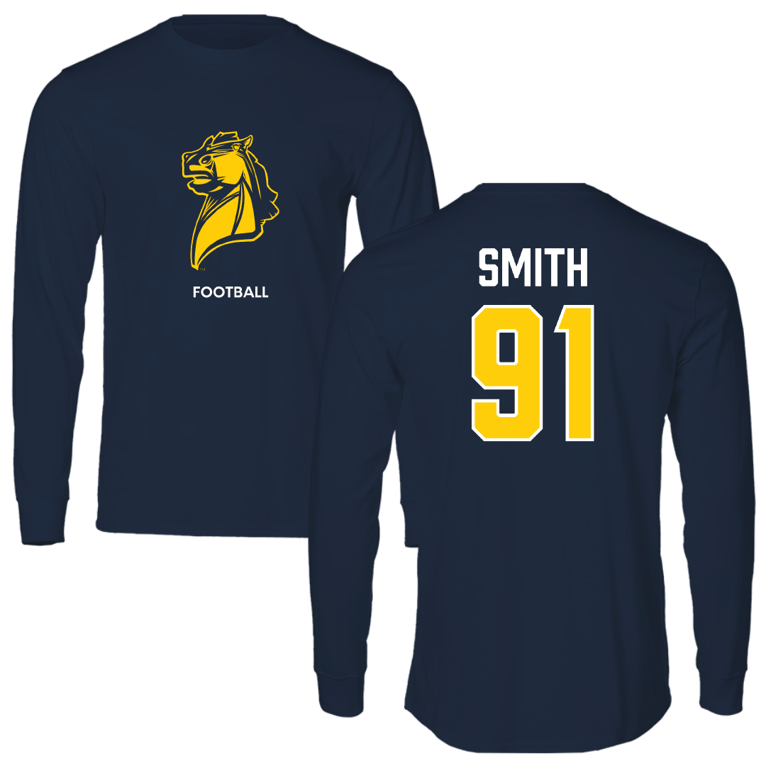 University of Central Oklahoma Football Navy Long Sleeve - #91 Bradyn Smith