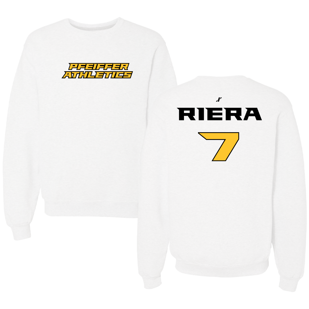 Pfeiffer University Soccer (W) White Crewneck - #7 Yailine Riera