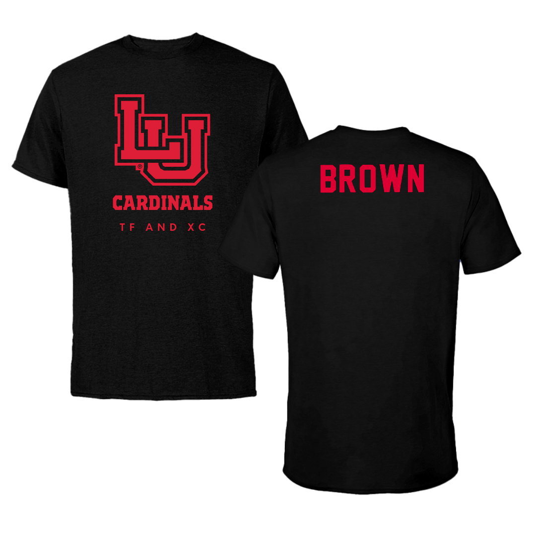 Lamar University TF and XC Black Cardinal Performance Tee - Ahmasia Brown