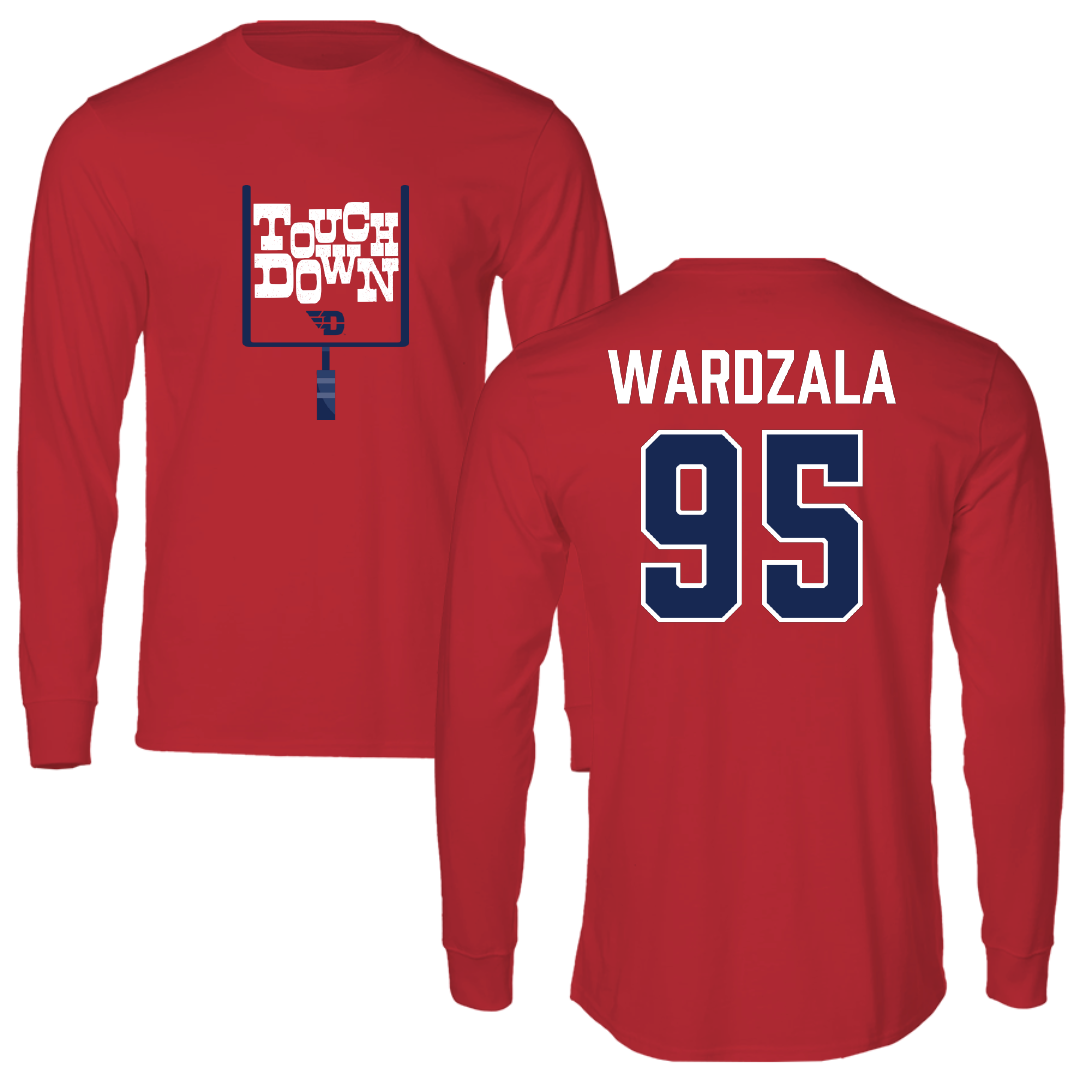 University of Dayton Football Red Touchdown Performance Long Sleeve - #95 Jack Wardzala