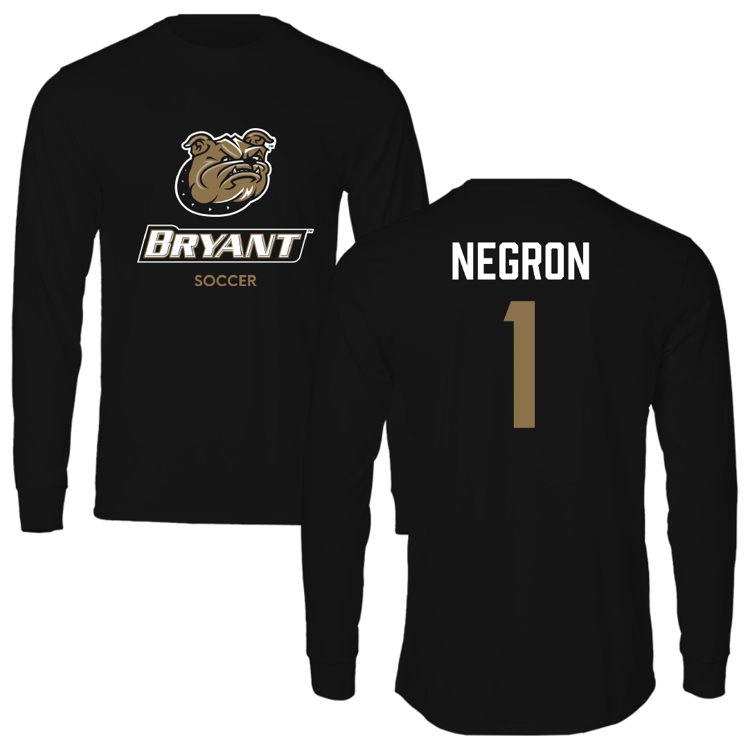Bryant University Soccer (W) Black Performance Long Sleeve - #1 Selena Negron