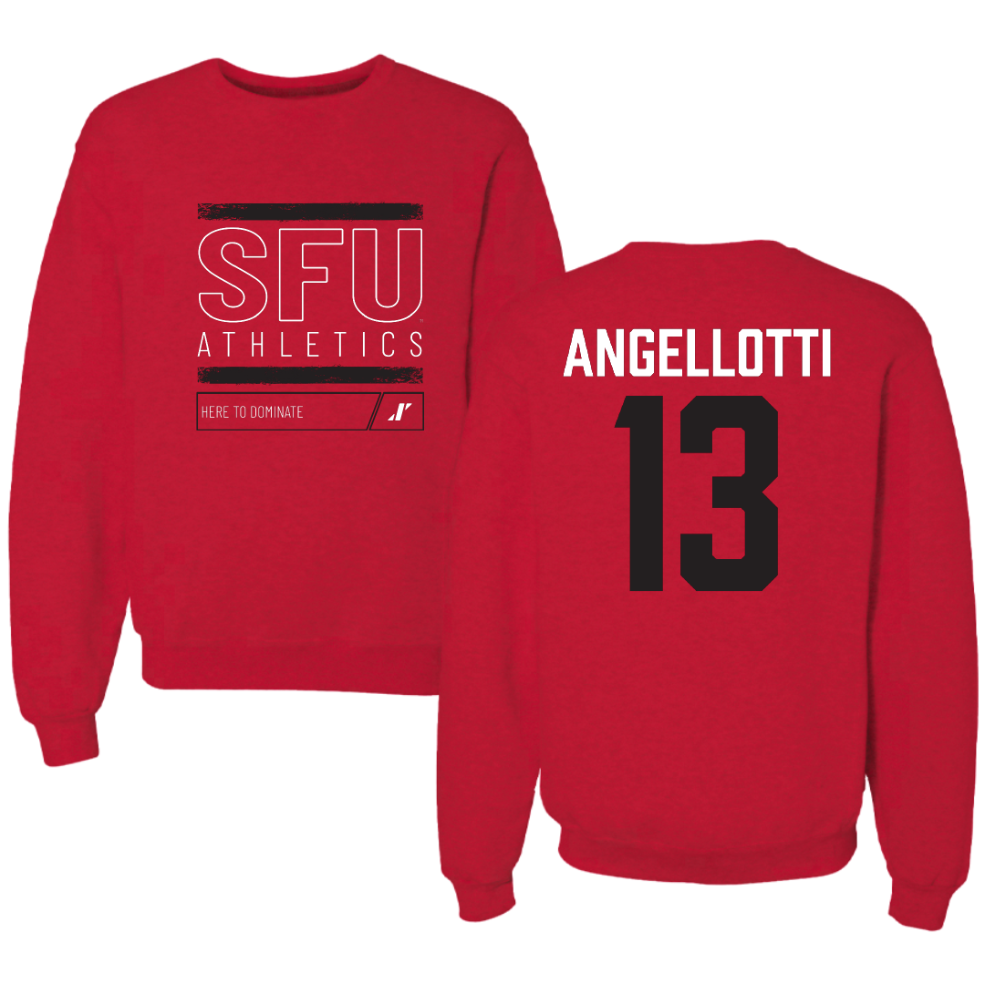 Saint Francis University (Pennsylvania) Basketball Red Dominate Crewneck - #13 Blaze Angellotti