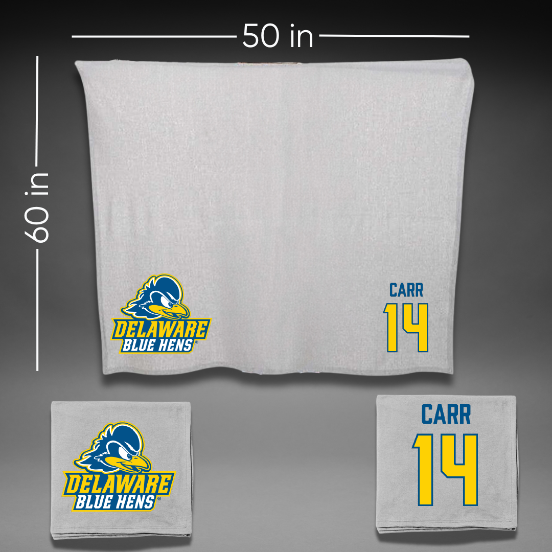 University of Delaware Baseball Gray Blanket - #14 Harry Carr