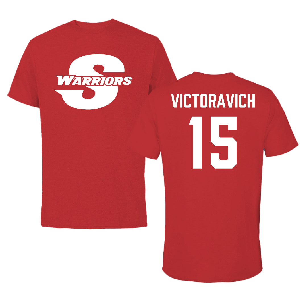 Stanislaus State Baseball Red Tee - #15 AJ Victoravich