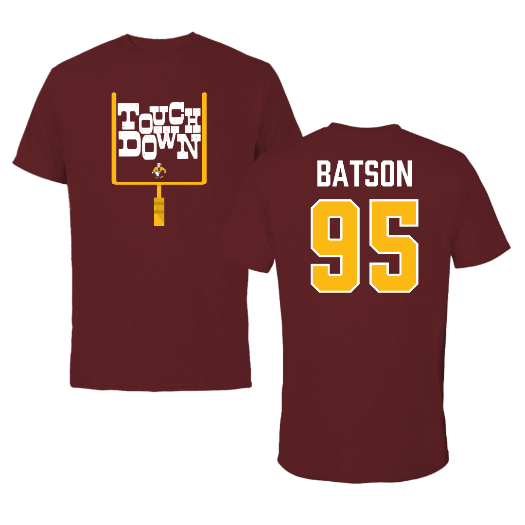Salisbury University Football Maroon Touchdown Performance Tee - #95 Kahlil Batson