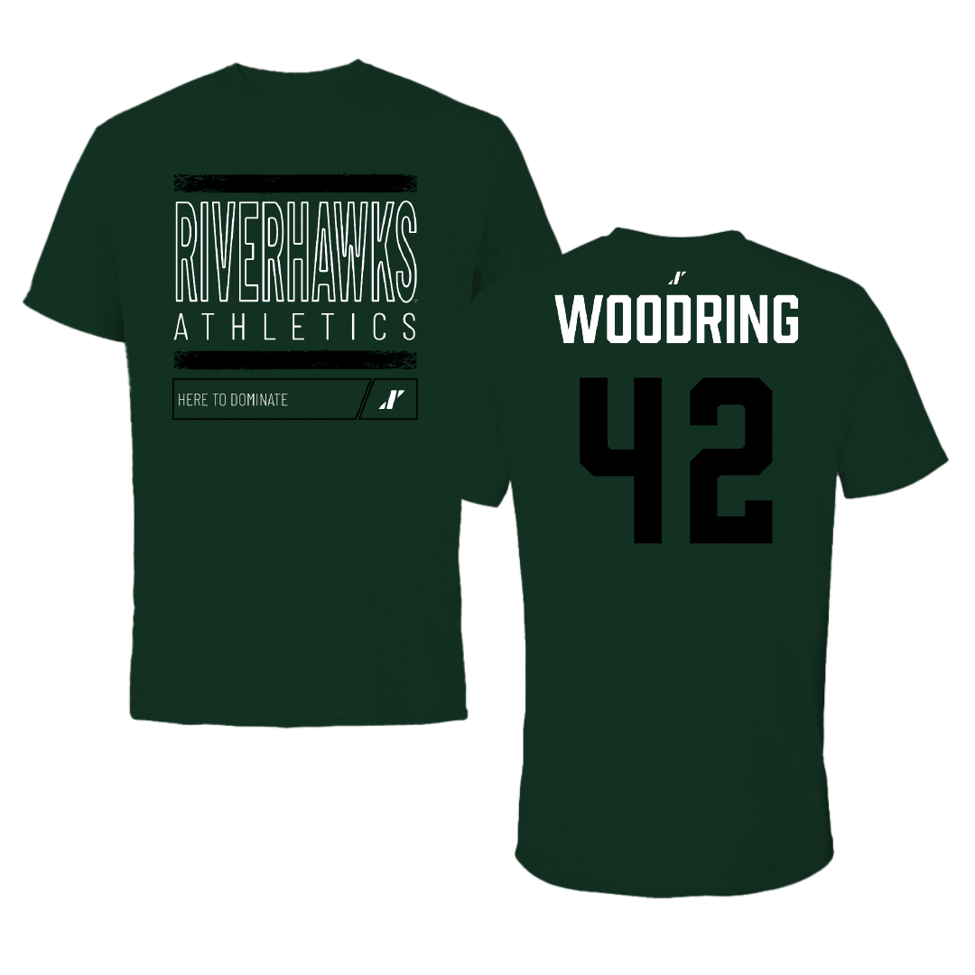 Northeastern State University Baseball Forest Green Dominate Tee - #42 Jake Woodring