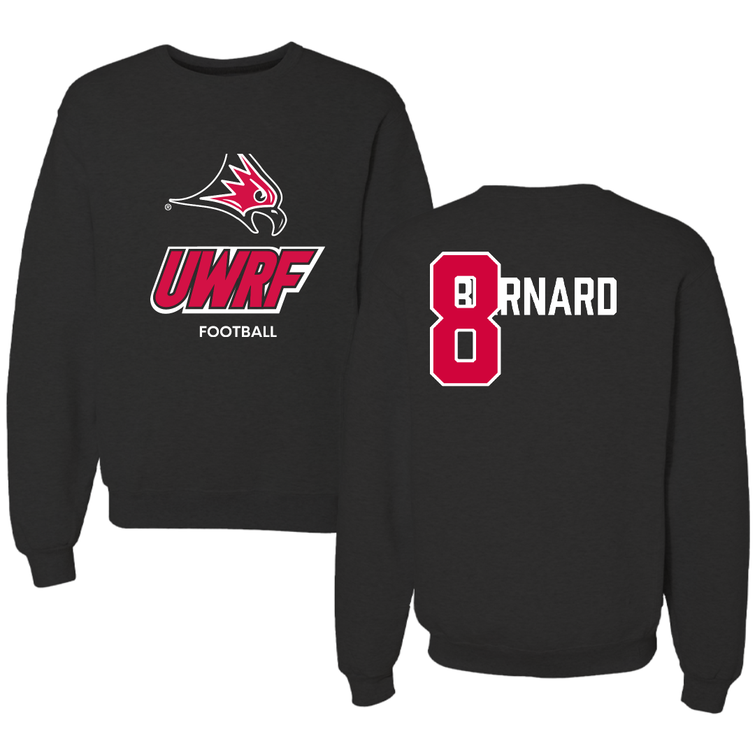 University of Wisconsin-River Falls Football Black Crewneck - #8 Jake Barnard
