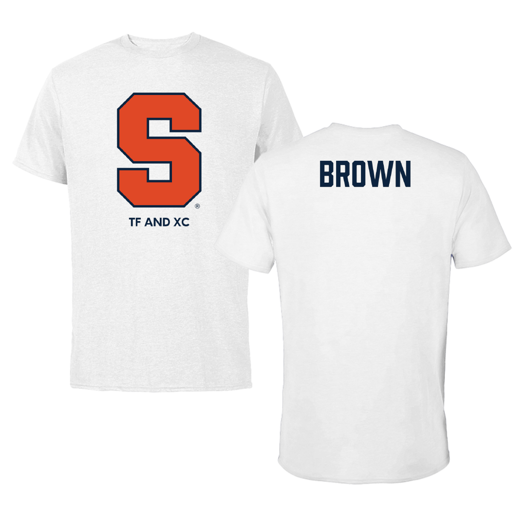 Syracuse University TF and XC White Tee - Jamir Brown