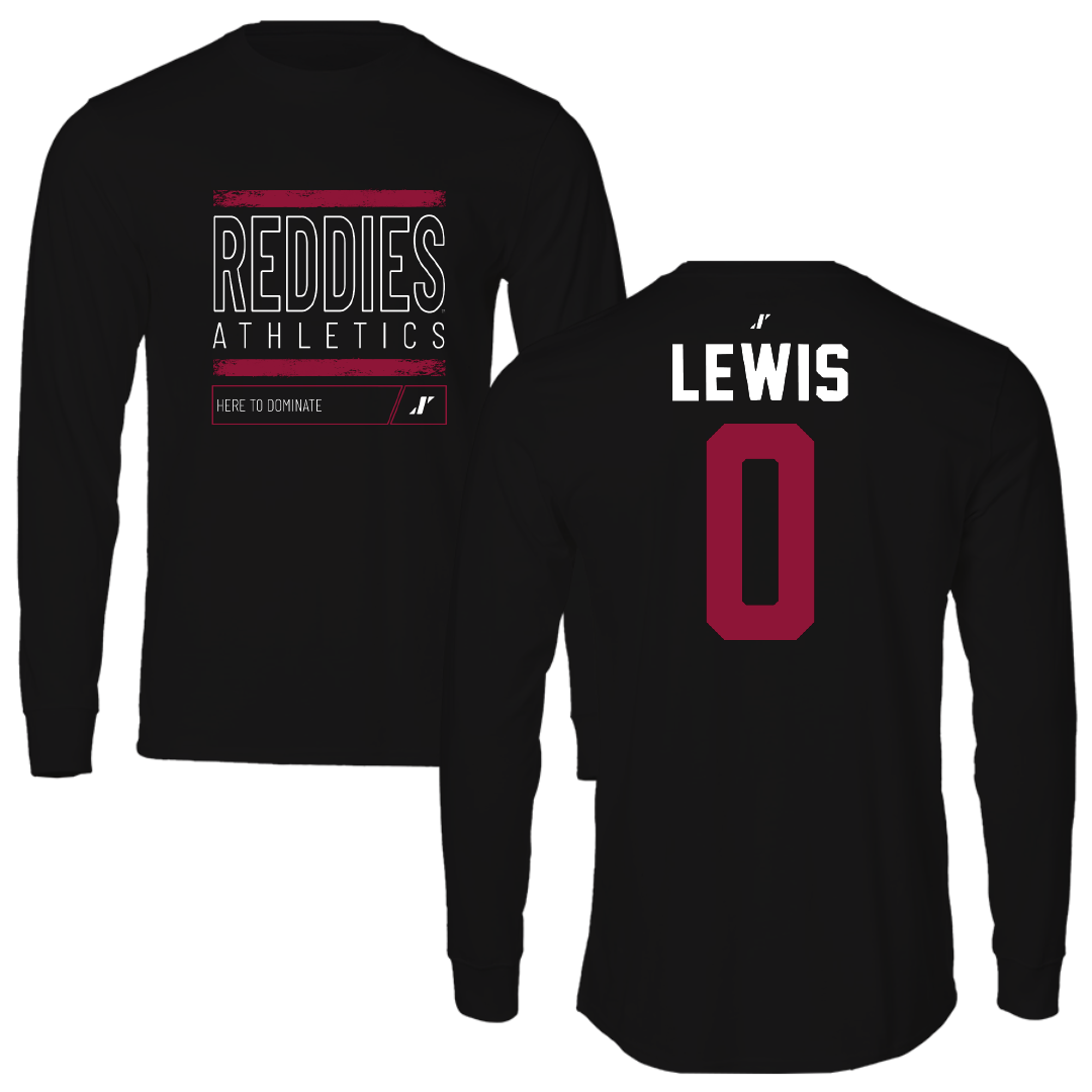 Henderson State University Football Black Dominate Performance Long Sleeve - #0 Gary Lewis