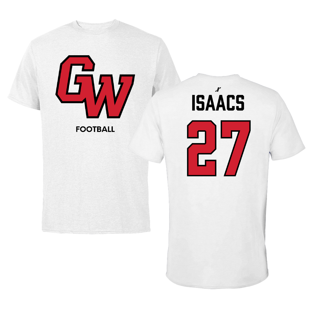 Gardner-Webb University Football White Performance Tee - #27 Carter Isaacs