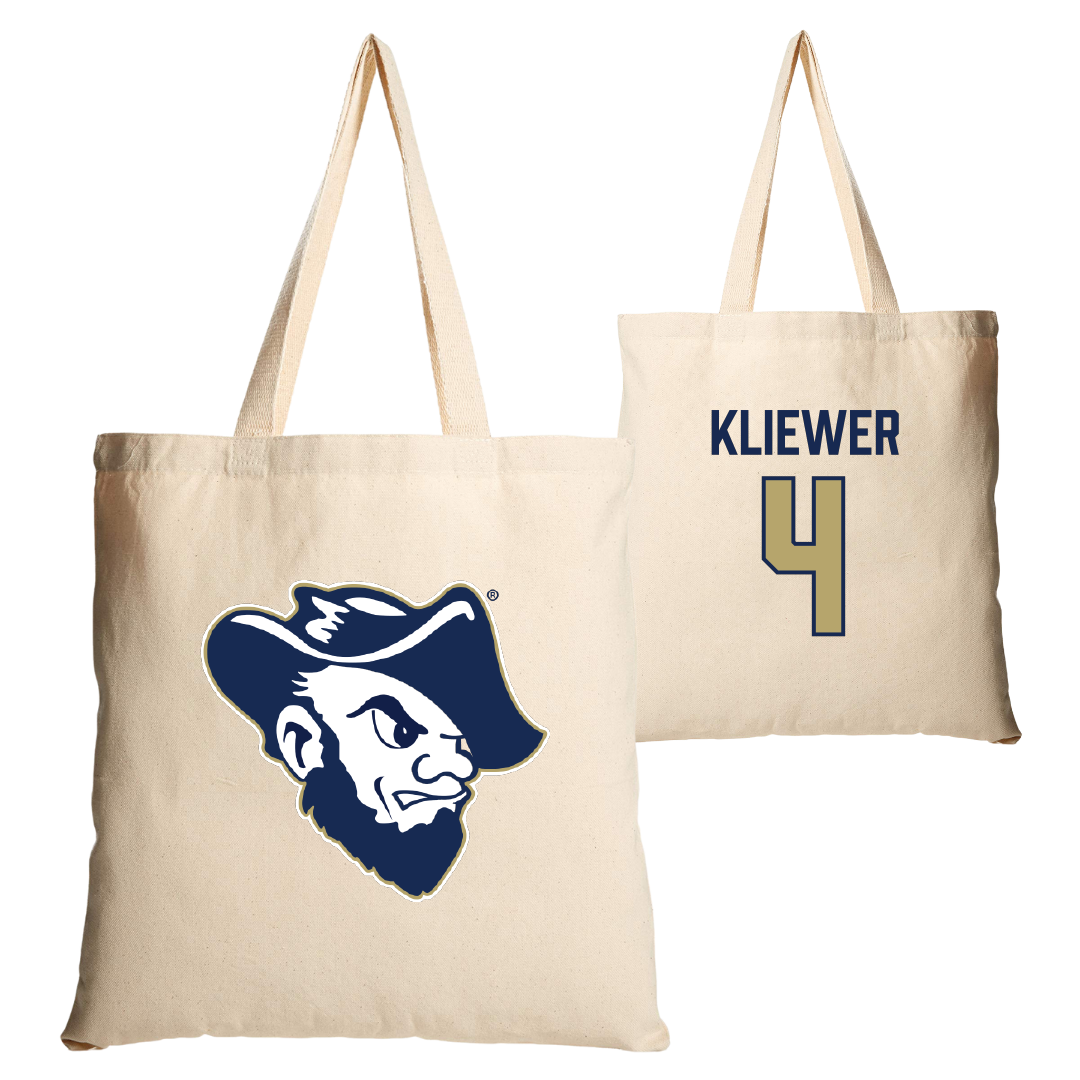 South Dakota Mines Basketball Tan Canvas Tote Bag - #4 Nolan Kliewer