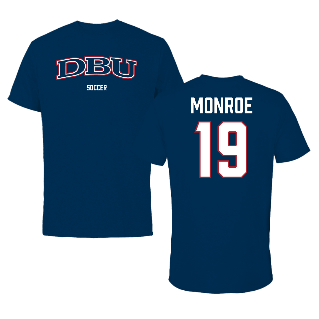 Dallas Baptist University Soccer (W) Navy Performance Tee - #19 Chloe Monroe