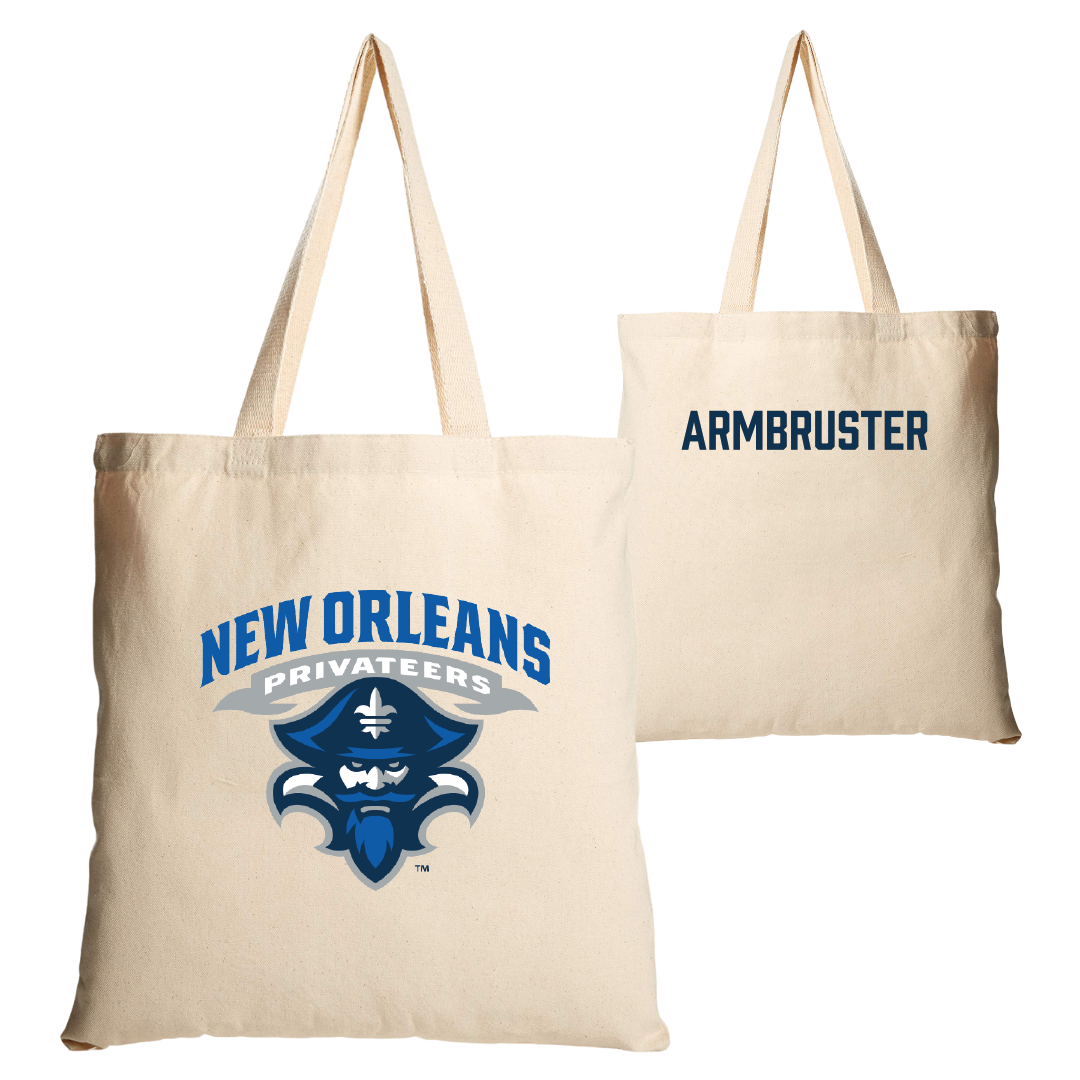 University of New Orleans Tennis Tan Canvas Tote Bag - Matthew Armbruster