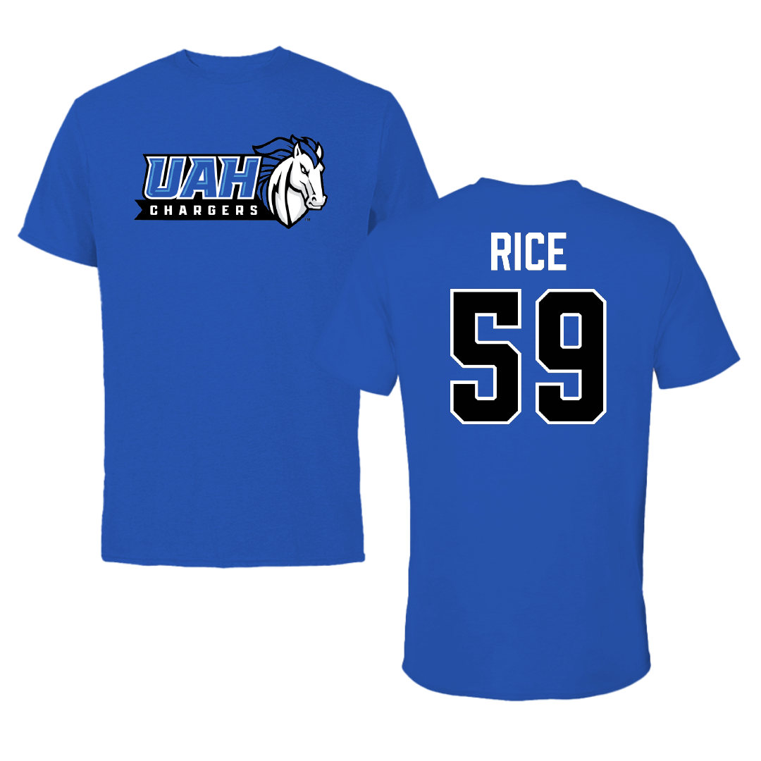 Huntsville Lacrosse (M) Blue Performance Tee - #59 Shiye Rice