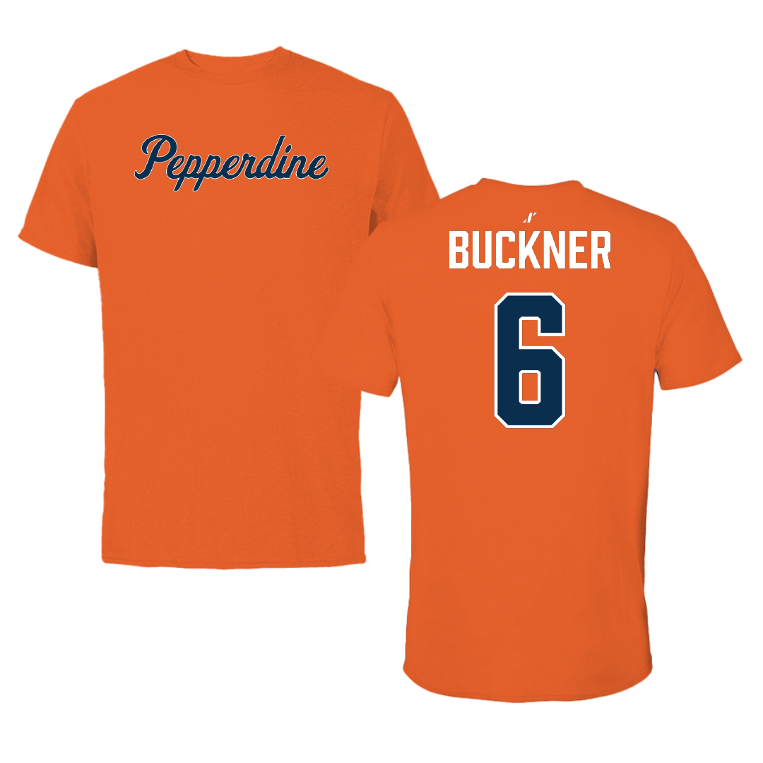 Pepperdine University Baseball Orange Tee - #6 Finley Buckner