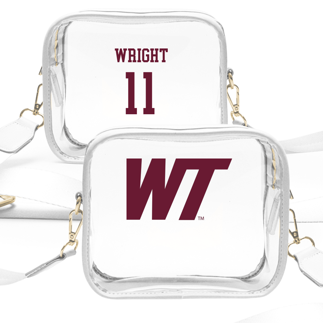 West Texas A&M University Soccer (M) White Clear Stadium Bag - #11 Joe Wright
