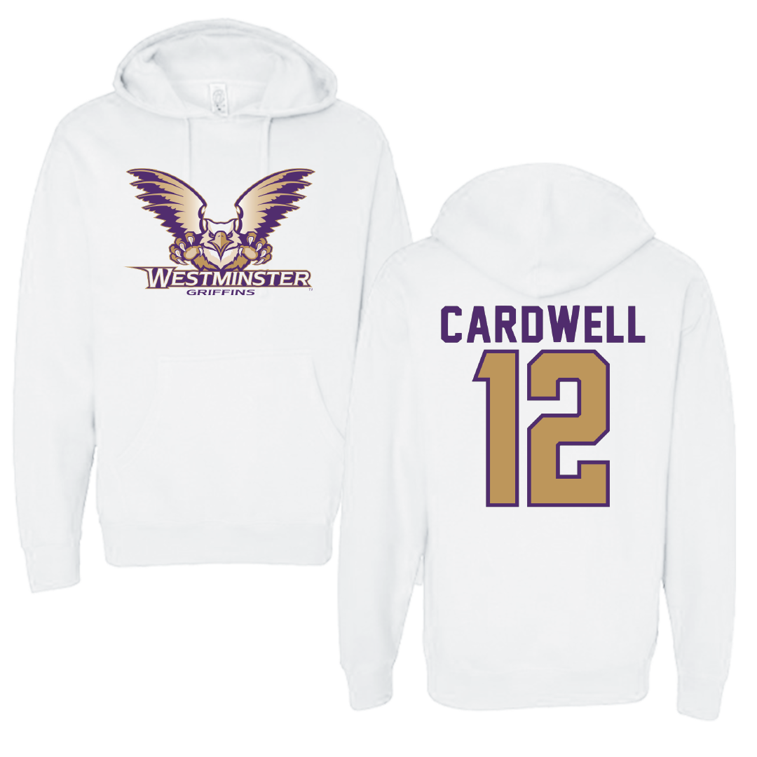 Westminster University (Utah) Soccer White Hoodie - #12 Jack Cardwell