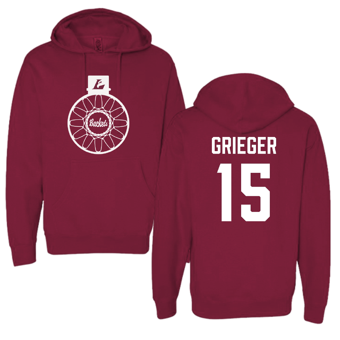 University of Wisconsin-La Crosse Basketball (M) Maroon Buckets Hoodie - #15 Sam Grieger