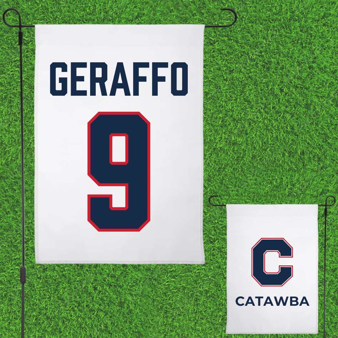 Catawba College Lacrosse White Garden Flag - #9 Peter Geraffo