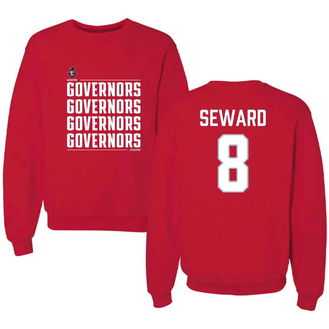 Austin Peay State University Volleyball Red General Crewneck - #8 Jamie Seward