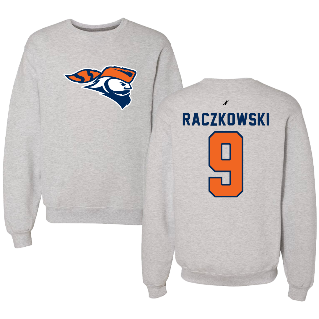 Carroll University Lacrosse Light Gray Crewneck - #9 Brady Raczkowski