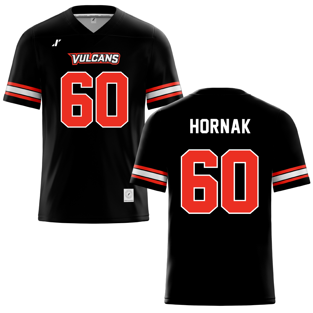 PennWest California Black Football Jersey - #60 Ryan Hornak