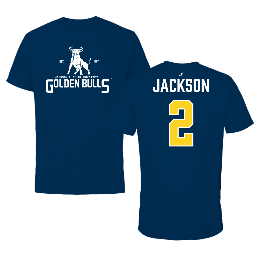 Johnson C. Smith University Football Navy General Performance Tee - #2 Damarion " Jay " Jackson