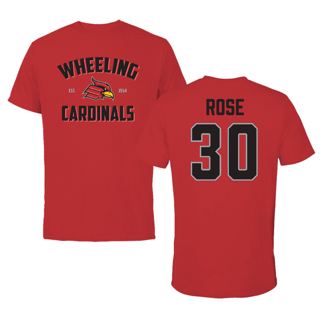 Wheeling University Lacrosse Red General Tee - #30 Colton Rose