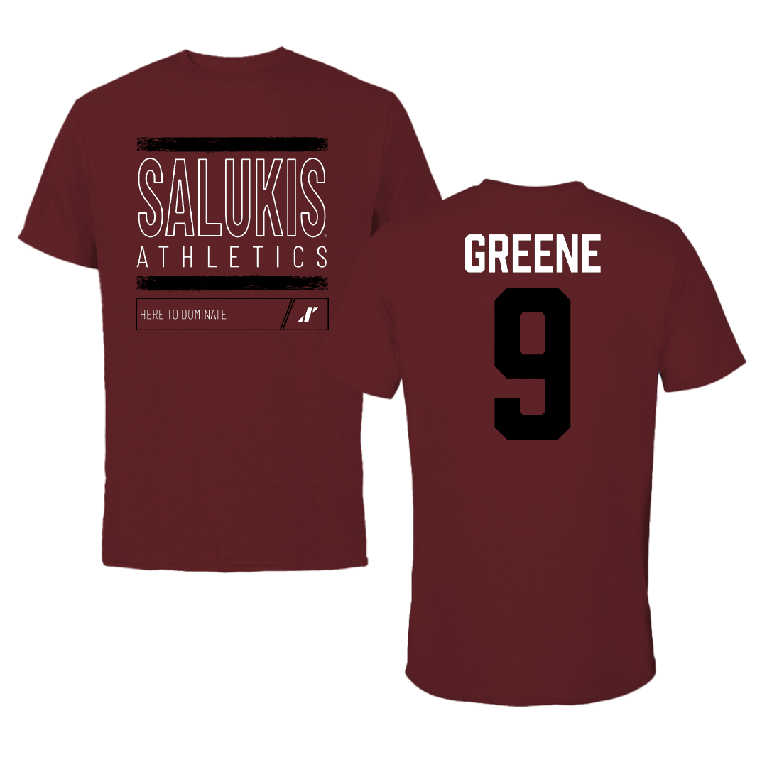 Southern Illinois University at Carbondale Football Maroon Dominate Tee - #9 Dewey Greene