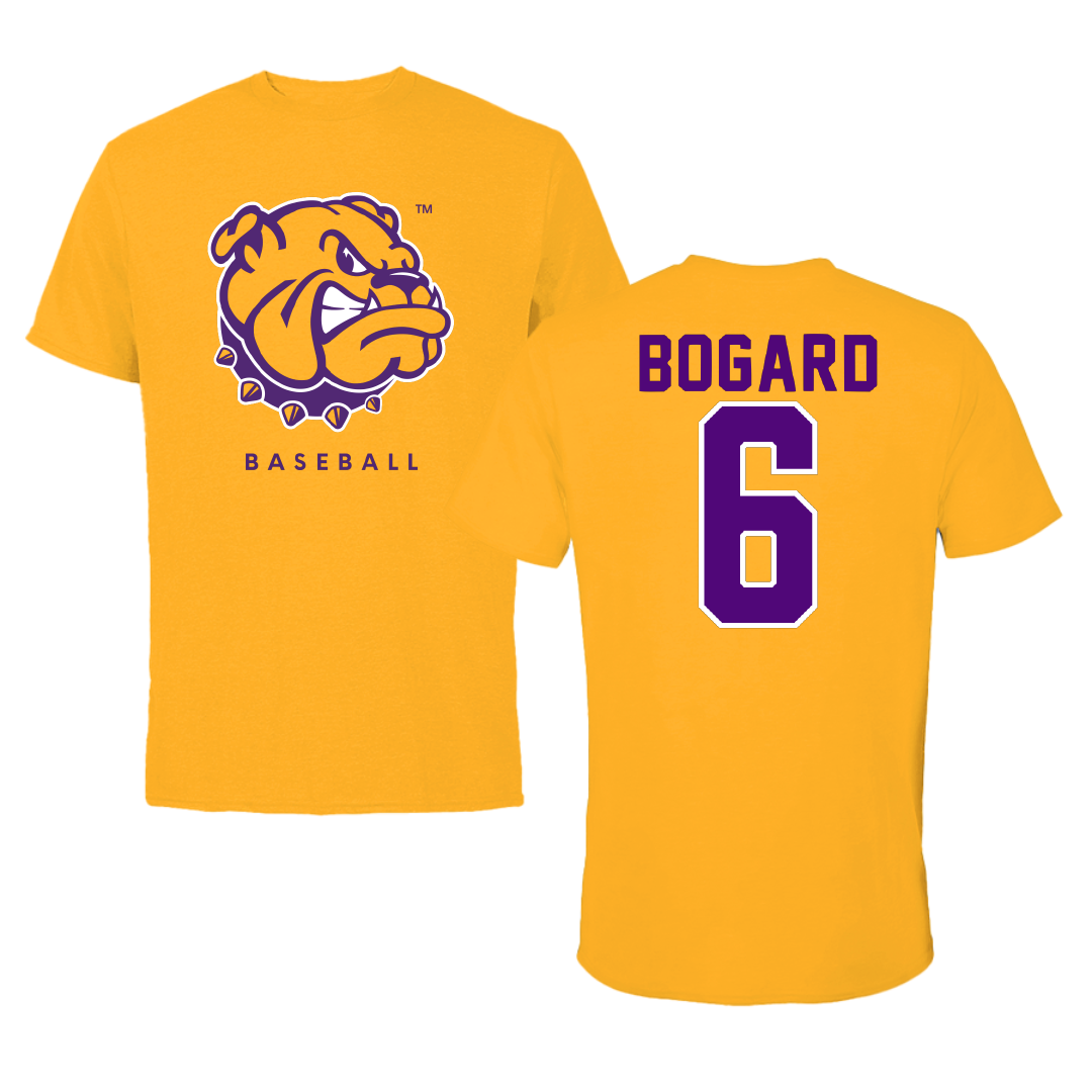 Western Illinois University Baseball Gold Performance Tee - #6 Justin Bogard