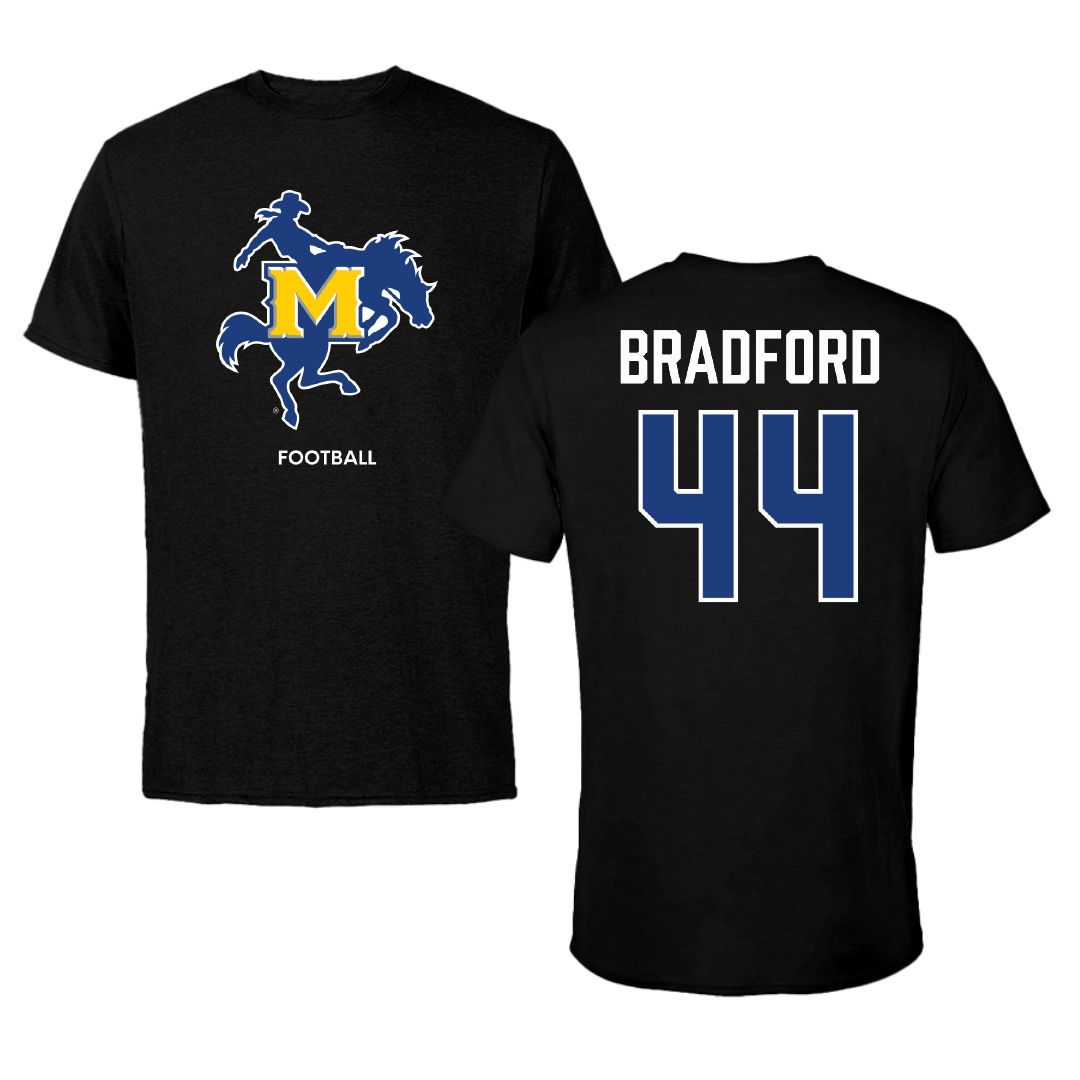 McNeese State University Football Black Performance Tee - #44 Phillip Bradford