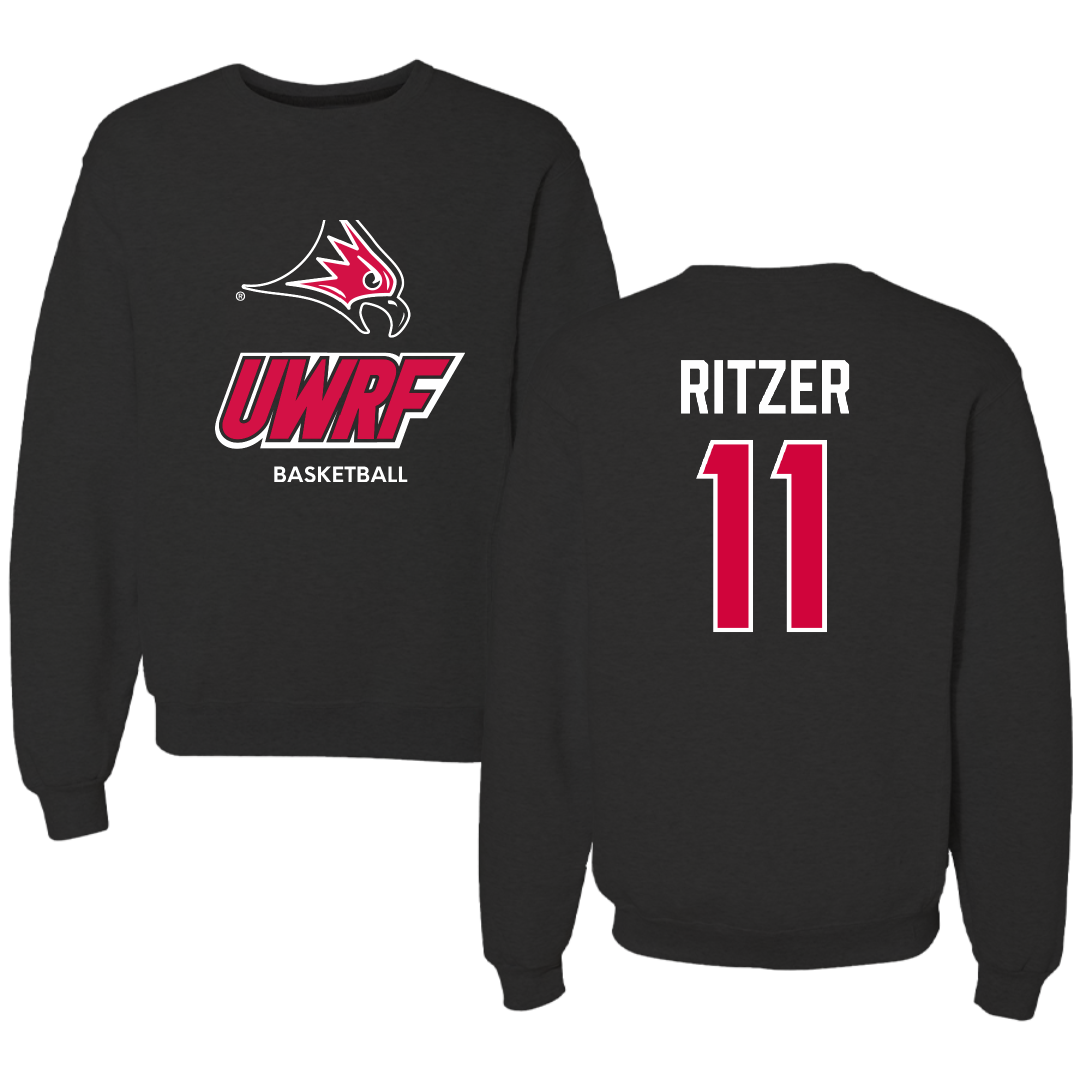 University of Wisconsin-River Falls Basketball (W) Black Crewneck - #11 Jenna Ritzer