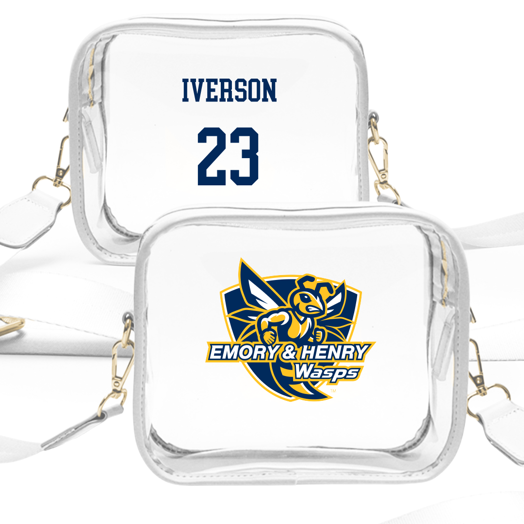 Emory & Henry College Baseball White Clear Stadium Bag - #23 Jacob Iverson