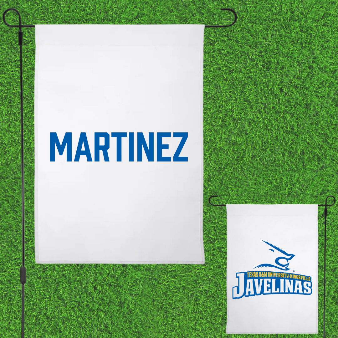 Texas A&M University-Kingsville TF and XC White Garden Flag - Anthony Martinez