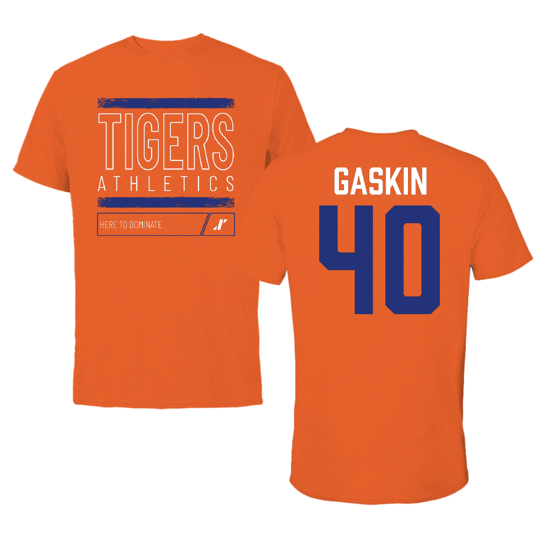 Savannah State University Football Orange Dominate Performance Tee - #40 Anthony Gaskin