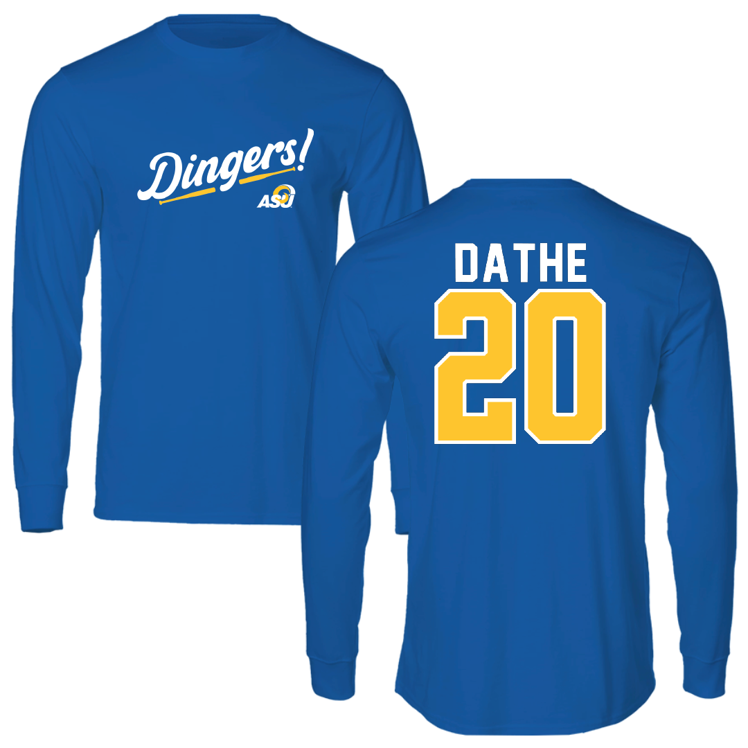 Angelo State University Baseball Blue Dingers Performance Long Sleeve - #20 Dax Dathe