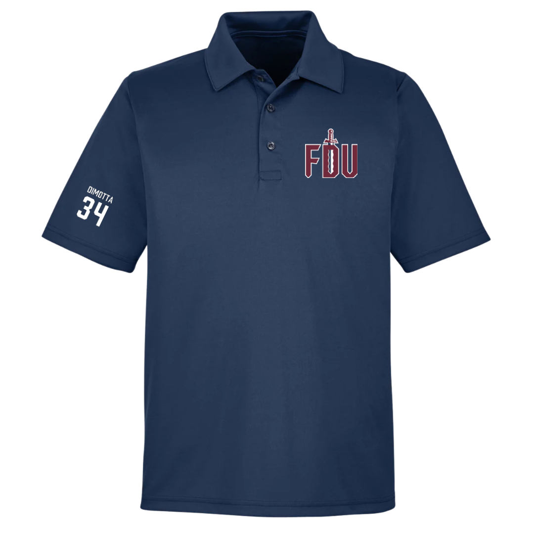 Fairleigh Dickinson University-Metropolitan Campus Baseball Navy Polo - #34 Joseph DiMotta
