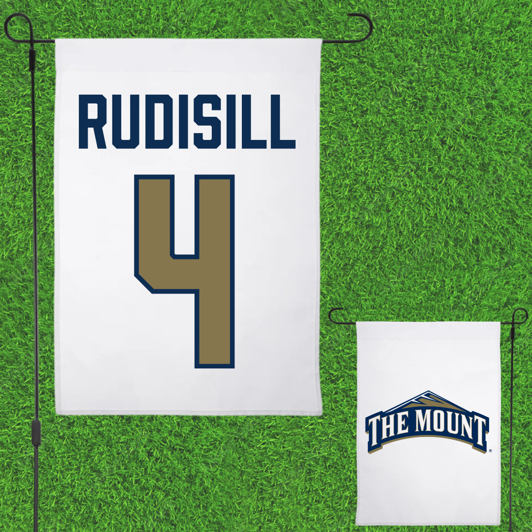 Mount St. Mary's University Baseball White Garden Flag - #4 Bryce Rudisill