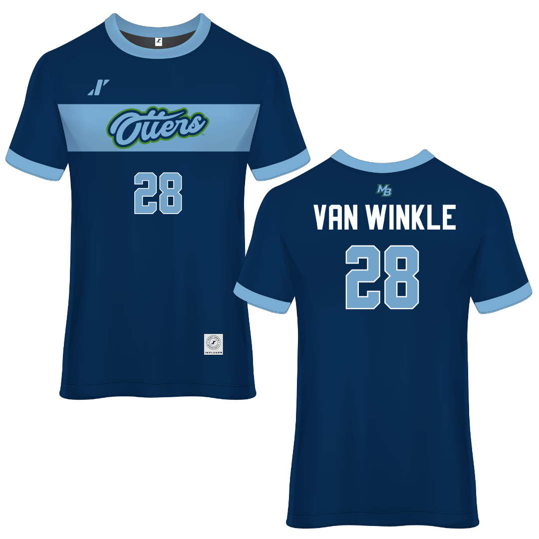 Cal State Monterey Bay Navy Soccer Jersey - #28 Chloe Van Winkle