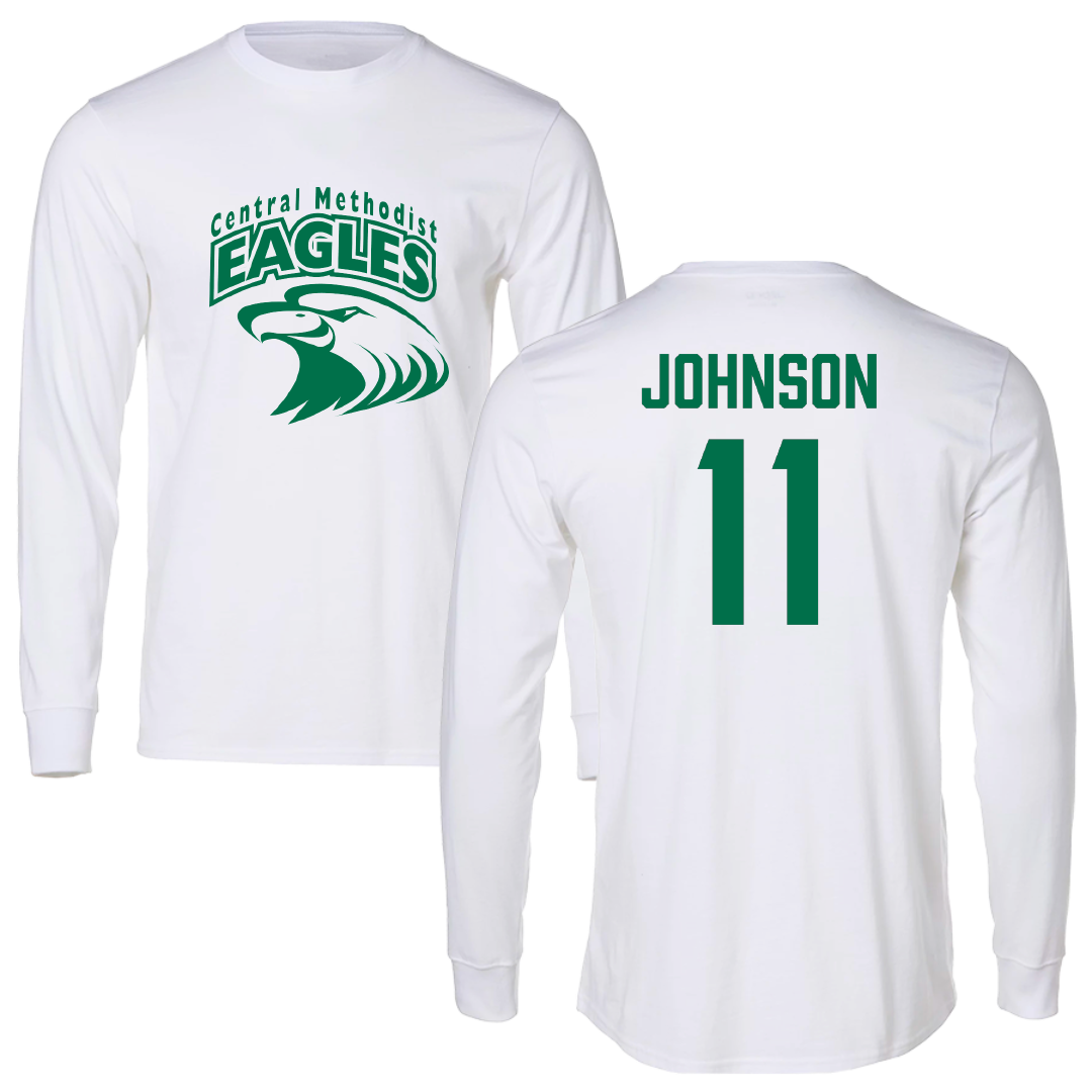 Central Methodist University Basketball (W) White Performance Long Sleeve - #11 Makayla Johnson