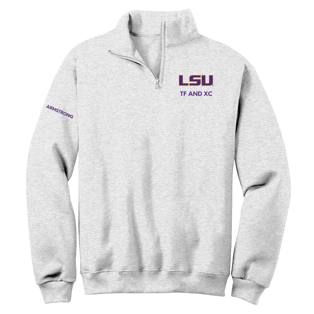 Louisiana State University TF and XC Light Gray Quarter-Zip - Alia Armstrong
