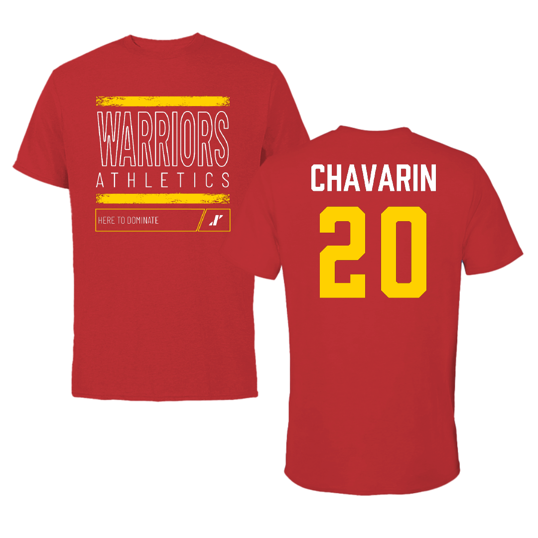 Stanislaus State Basketball (M) Red Dominate Performance Tee - #20 Samuel Chavarin