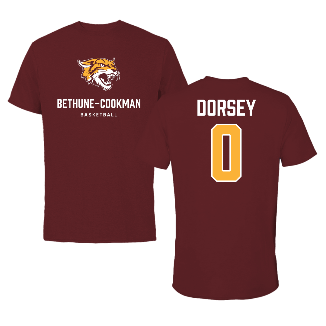 Bethune-Cookman University Basketball (W) Maroon Performance Tee - #0 Daimoni Dorsey