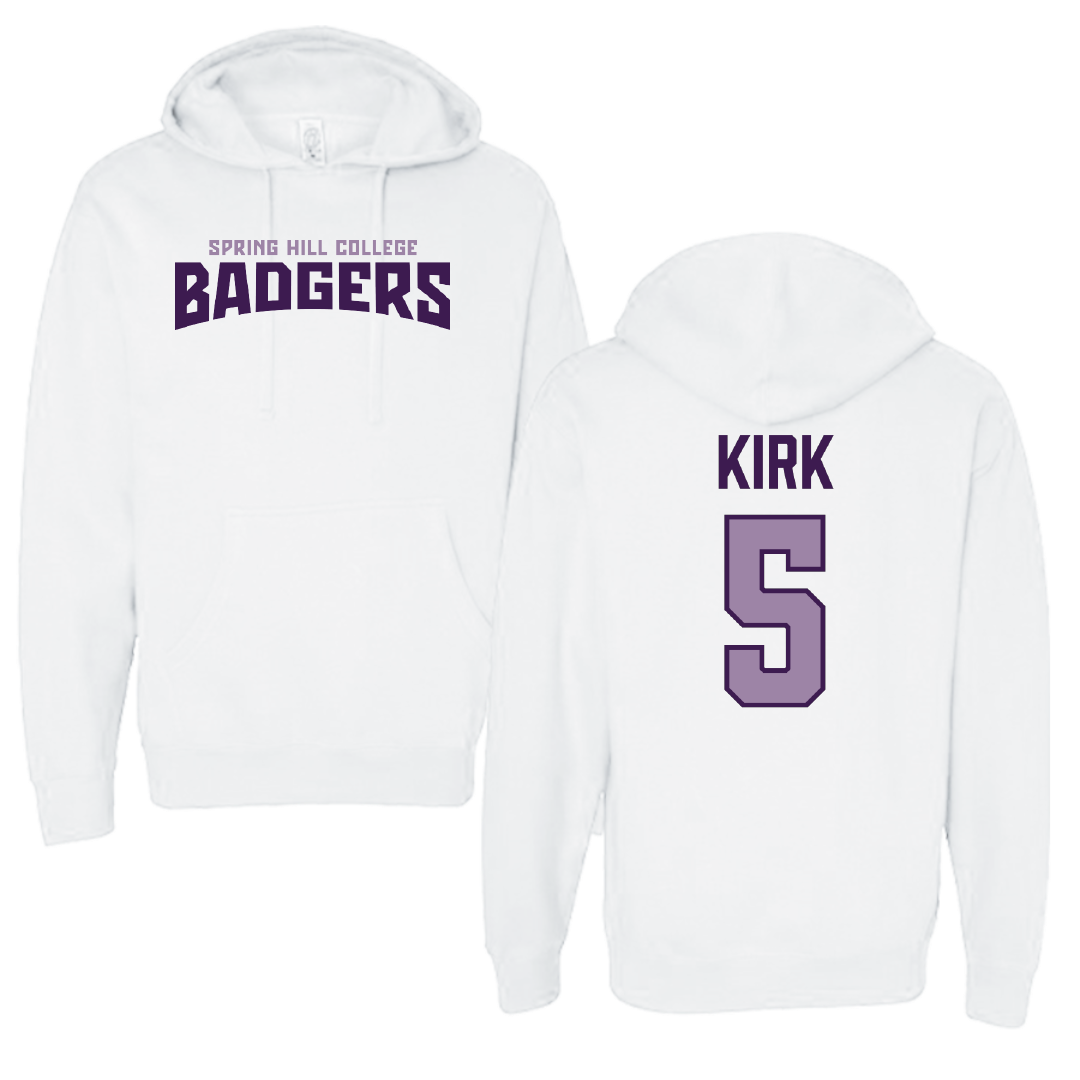 Spring Hill College Baseball White Classic Hoodie - #5 Weston Kirk