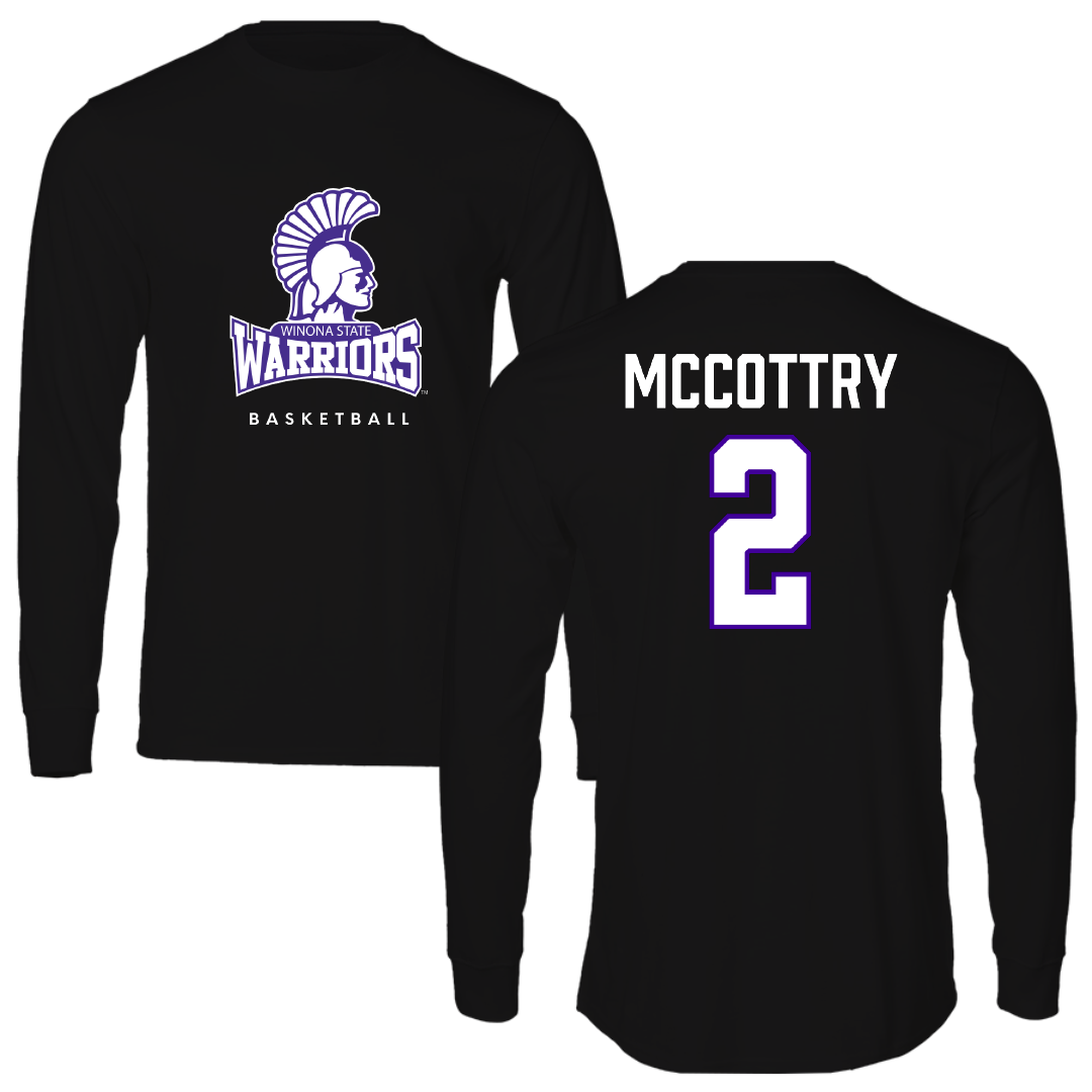 Winona State University Basketball Black Performance Long Sleeve - #2 Joevonn McCottry