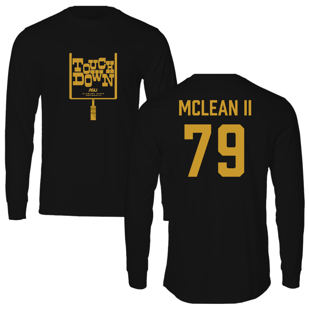 Alabama State University Football Black Touchdown Performance Long Sleeve - #79 Phillip McLean II