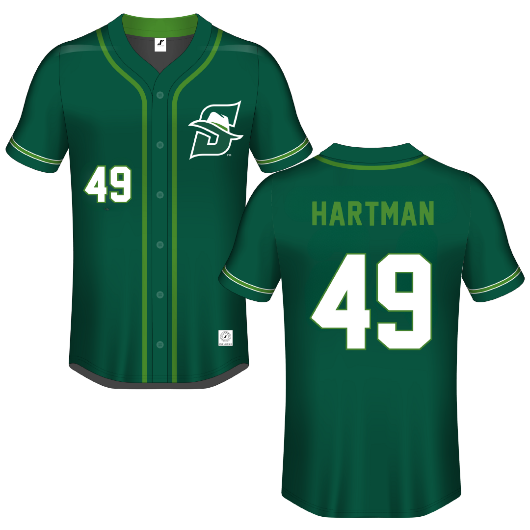 Stetson University Green Button-Down Jersey - #49 Trace Hartman
