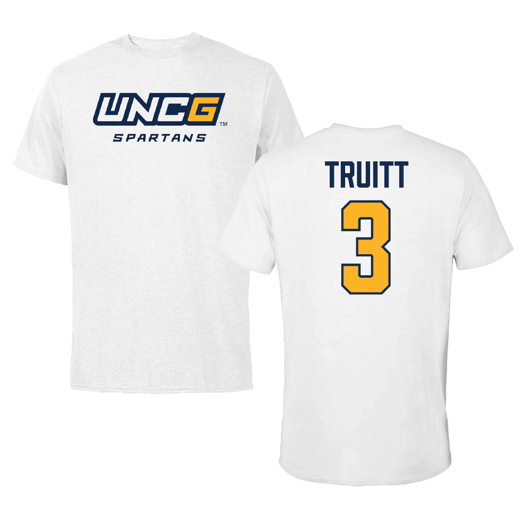 UNC Greensboro Baseball White Tee - #3 Brantley Truitt