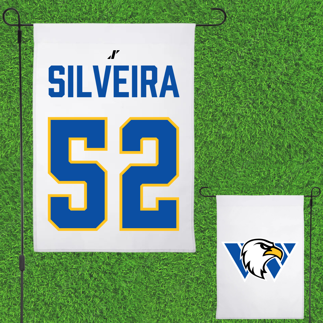 Williams Baptist University Soccer White Garden Flag - #52 Bruno Silveira