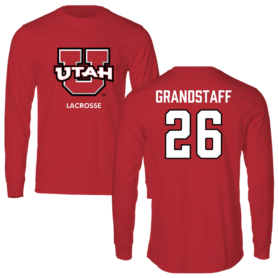 University of Utah Lacrosse (M) Red Utes Long Sleeve - #26 Brady Grandstaff